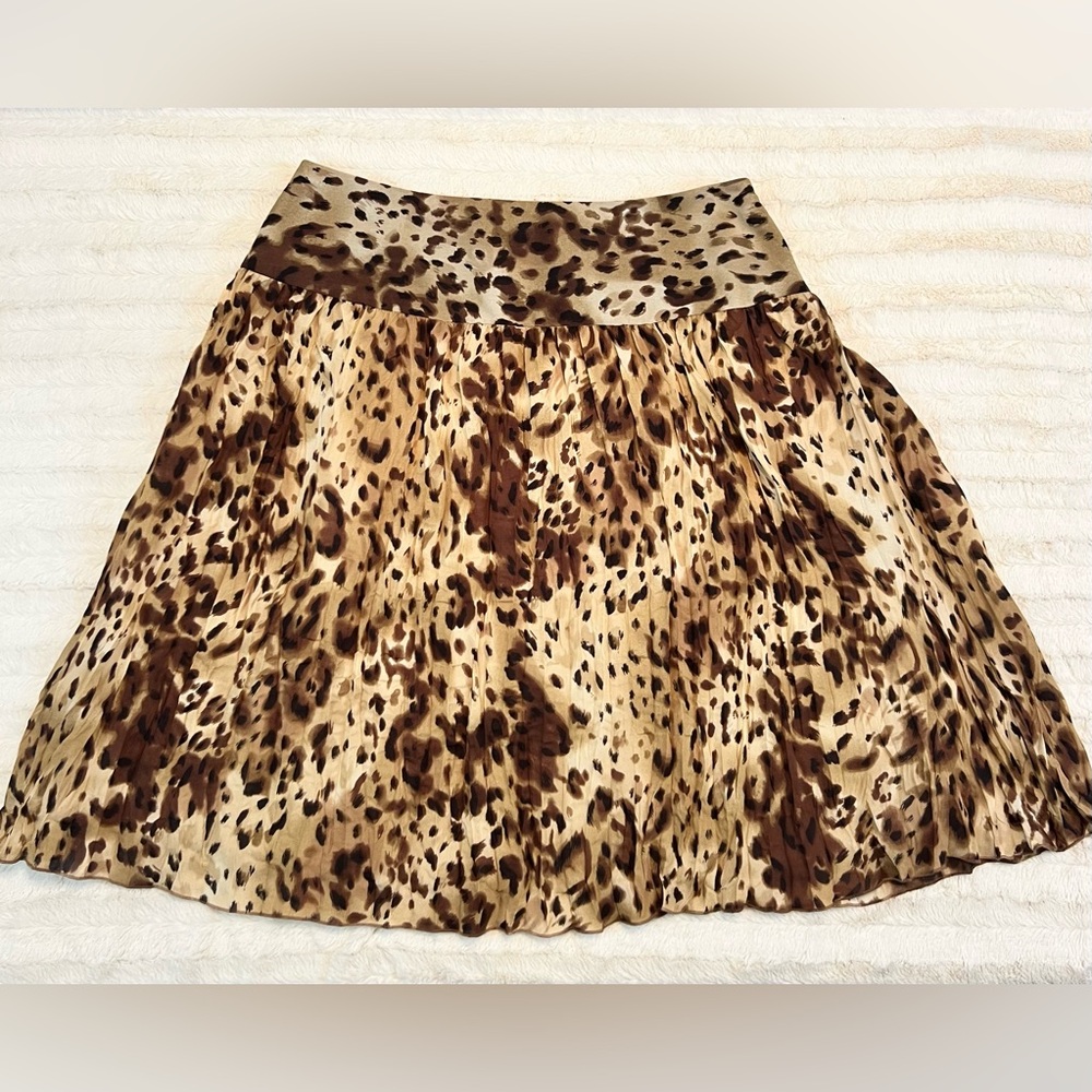 Allison Taylor Leopard Print Crinkle Skirt